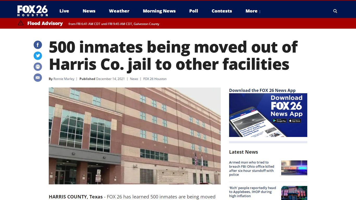 500 inmates being moved out of Harris Co. jail to other ...